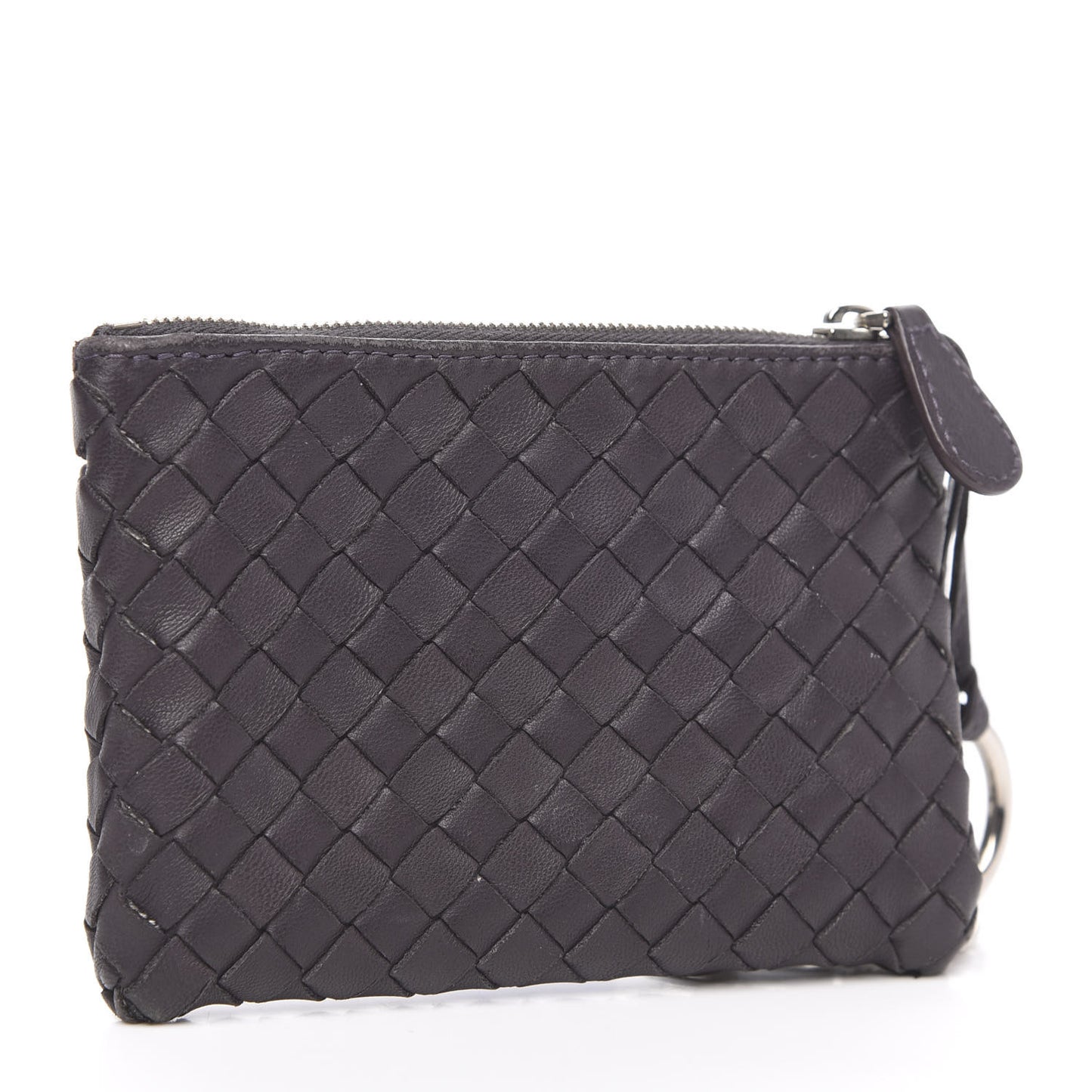 Nappa Intrecciato Key Holder Ebano