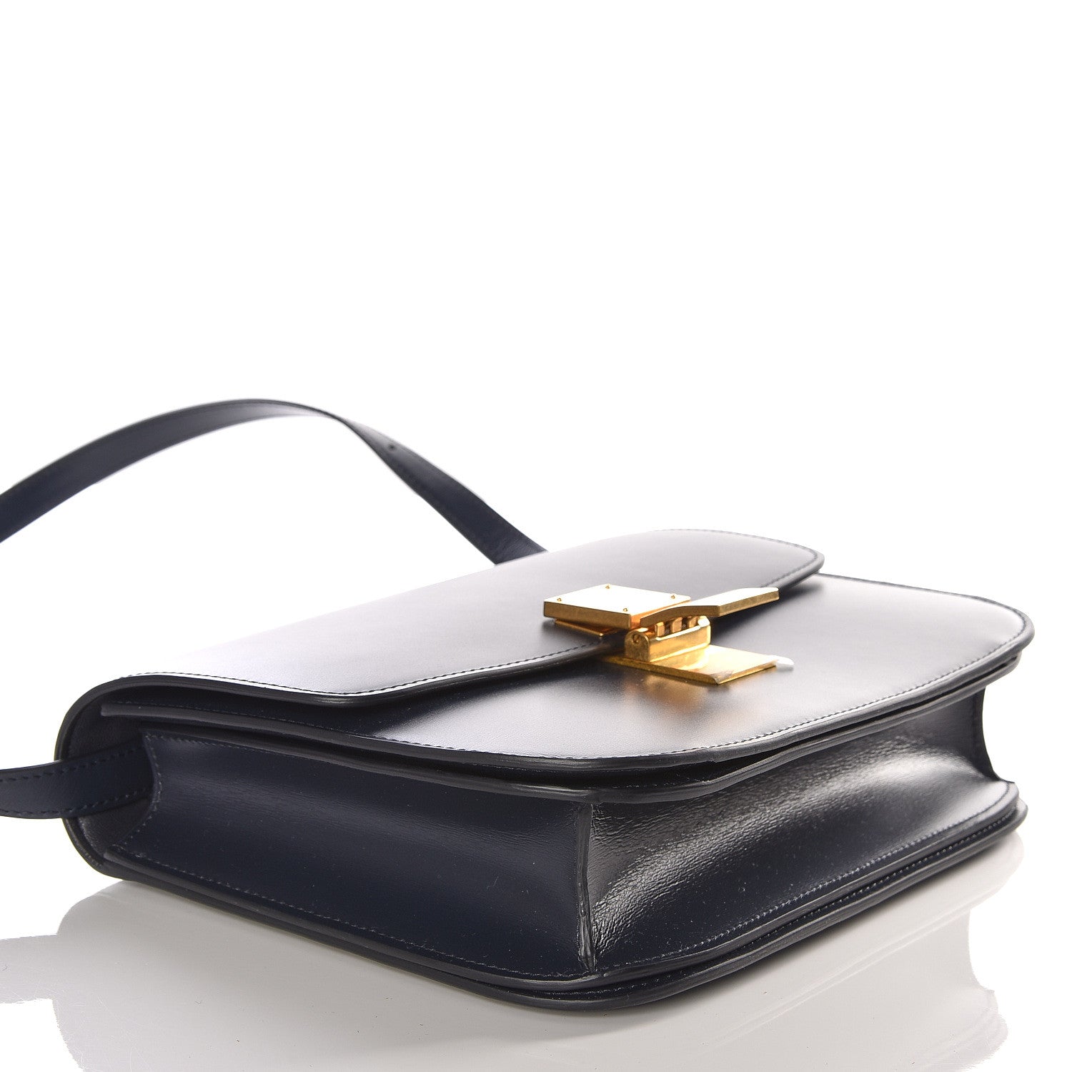 Celine Box Calfskin Medium Classic Box Flap Bag Navy 3 of 9