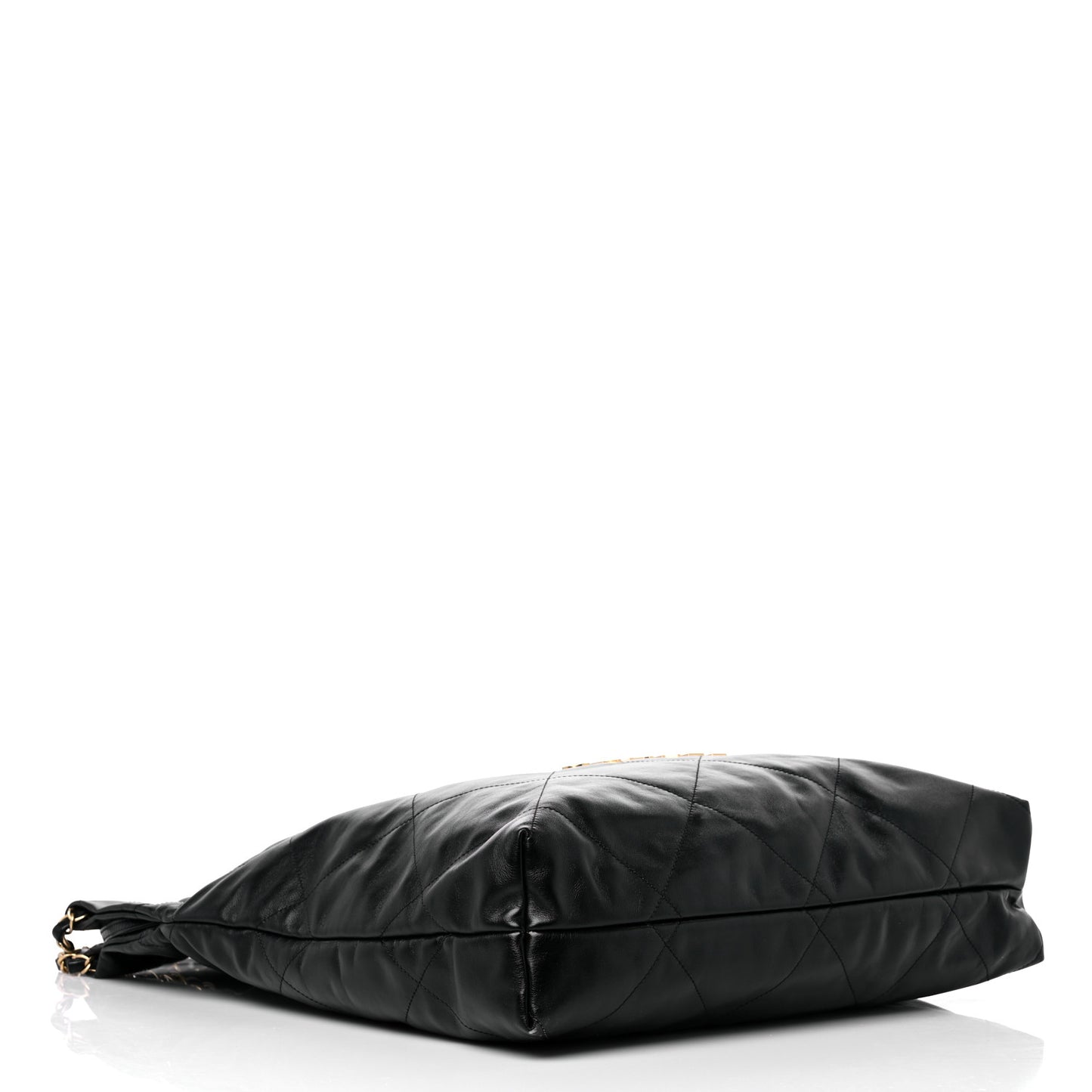 Shiny Calfskin Quilted Large Chanel 22 Black