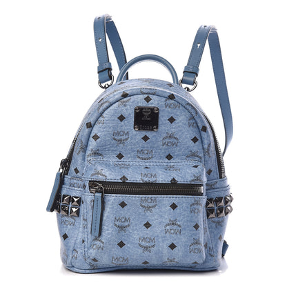 MCM Visetos Side Stud Mini Stark Backpack Blue 1 of 10