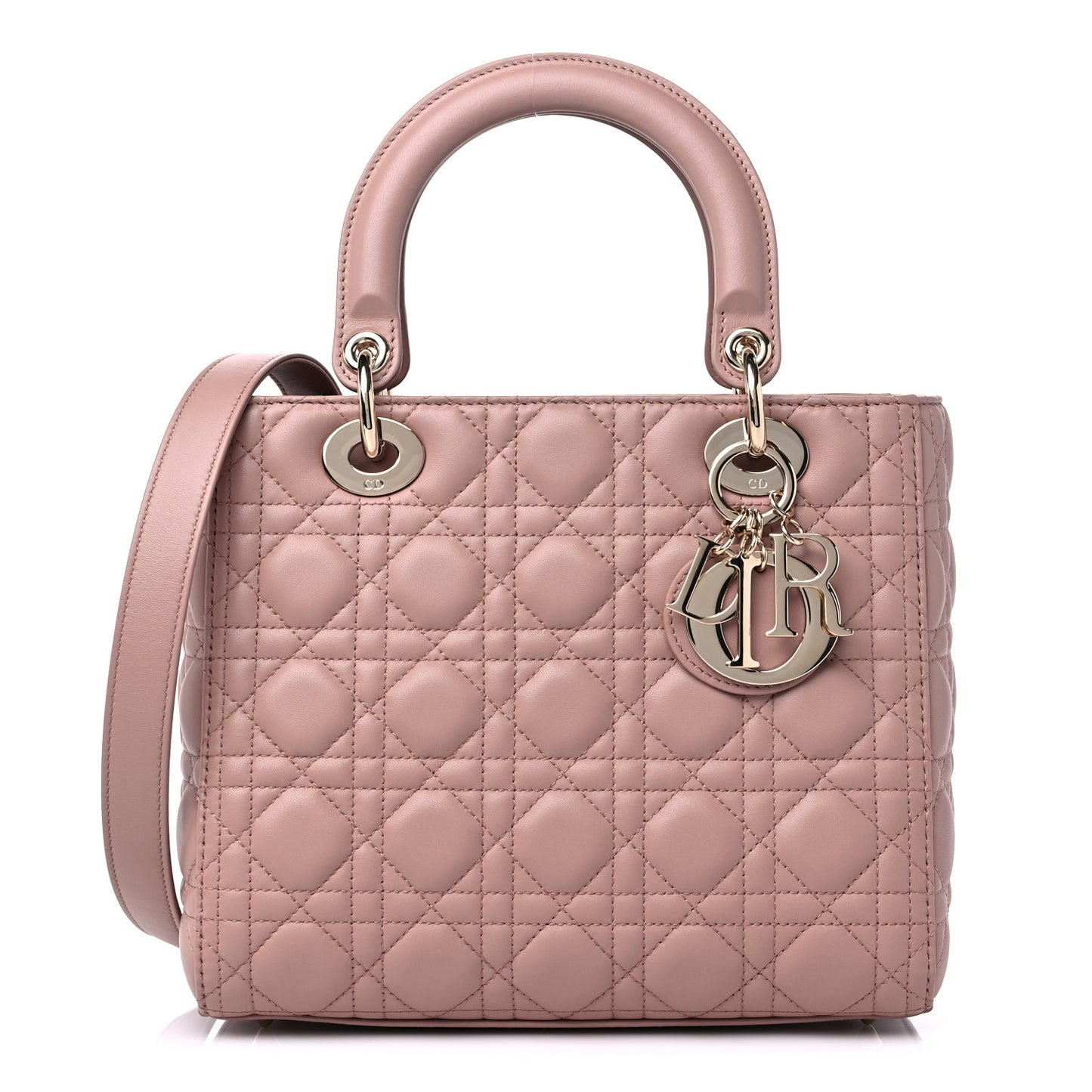 Lambskin Cannage Medium Lady Dior Beige