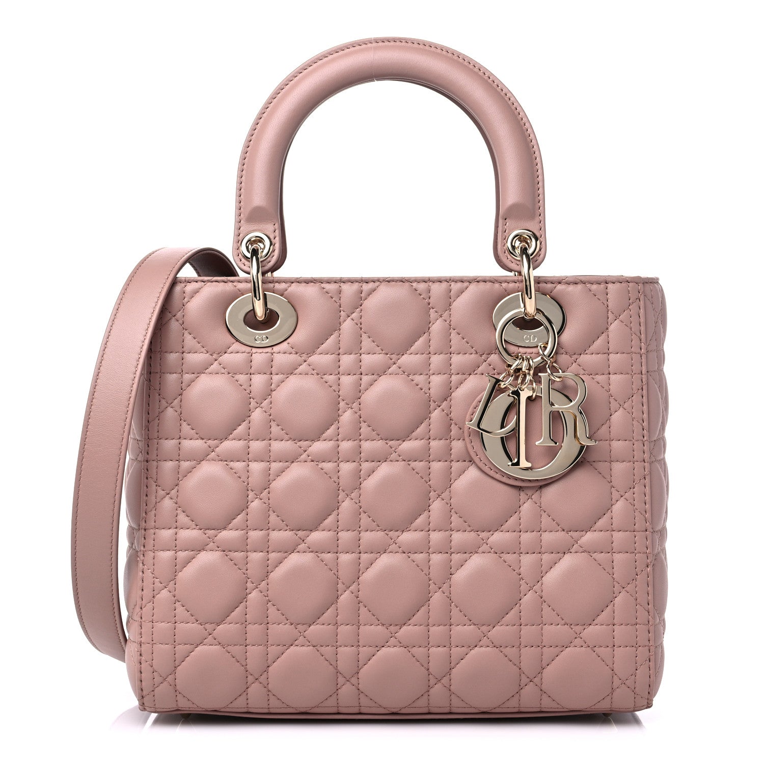 Christian Dior Lambskin Cannage Medium Lady Dior Beige 1 of 9