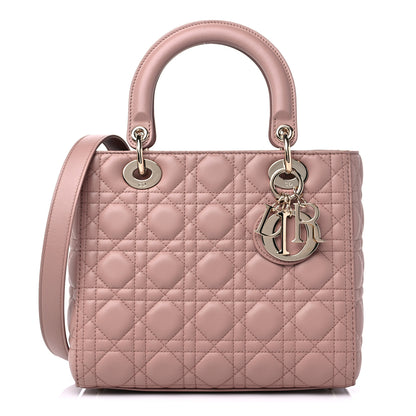 Christian Dior Lambskin Cannage Medium Lady Dior Beige 1 of 9