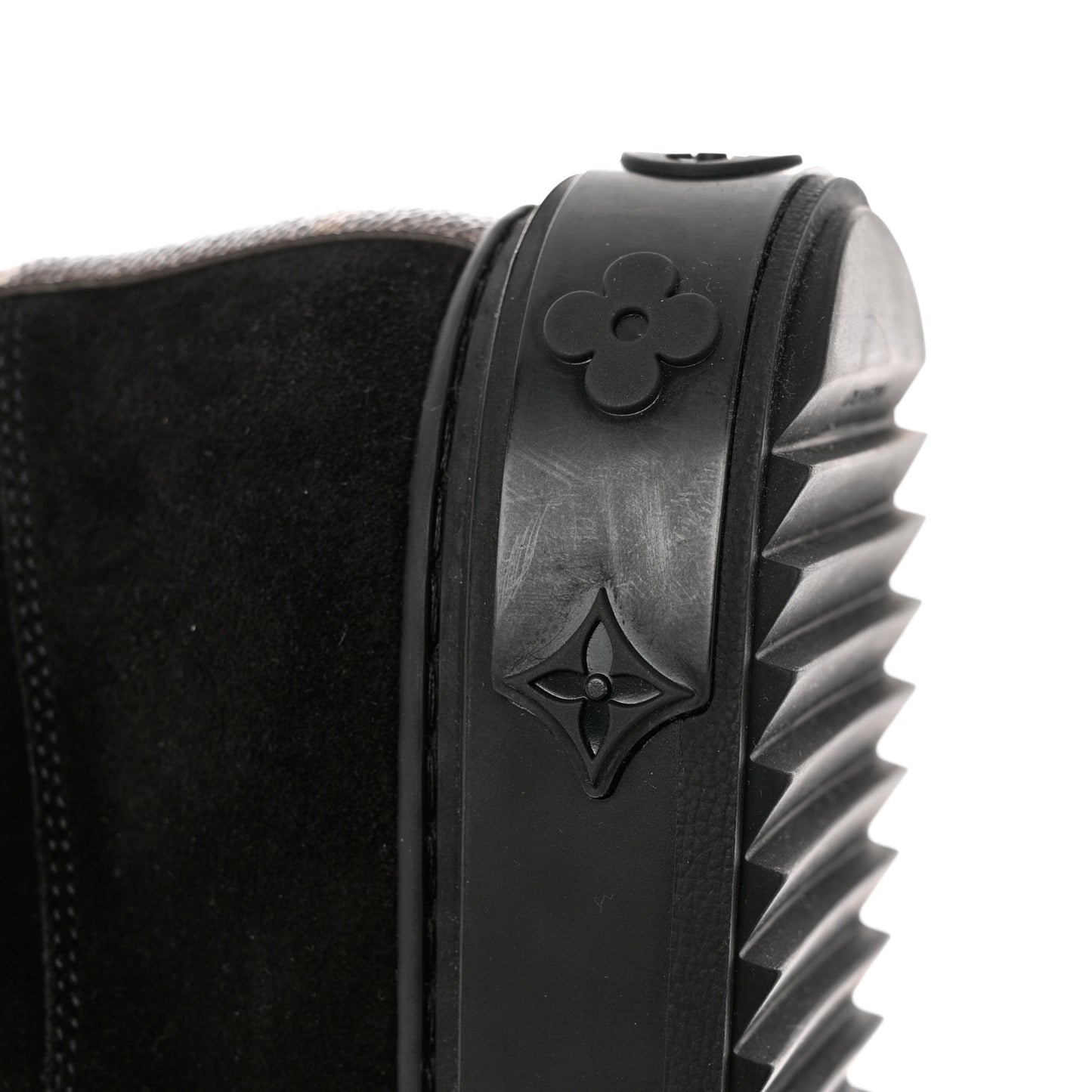 Suede Calfskin Monogram Breezy Flat Ankle Boots 36 Black