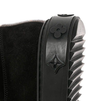 Louis Vuitton Suede Calfskin Monogram Breezy Flat Ankle Boots 36 Black 10 of 10