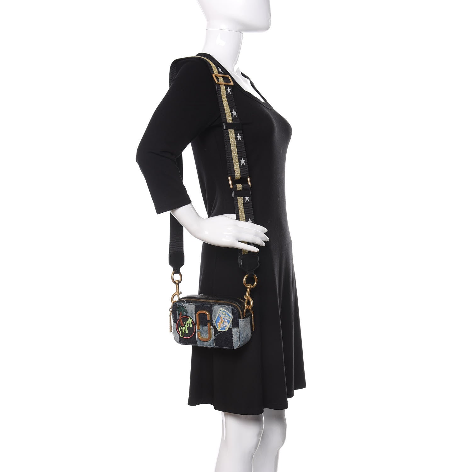 Marc Jacobs Calfskin Denim Patchwork Small Snapshot Camera Bag Multicolor 2 of 9