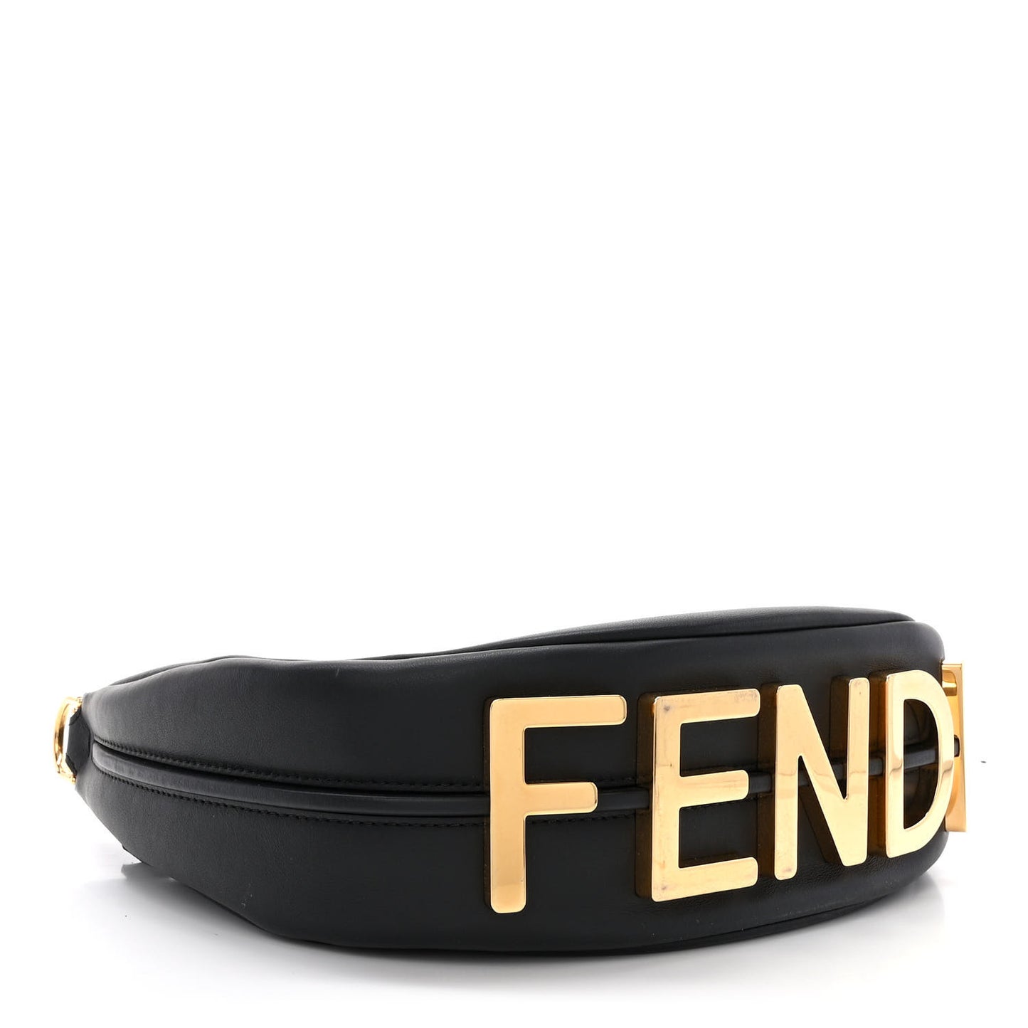 Vitello Grace Matte Small Fendigraphy Hobo Bag Black