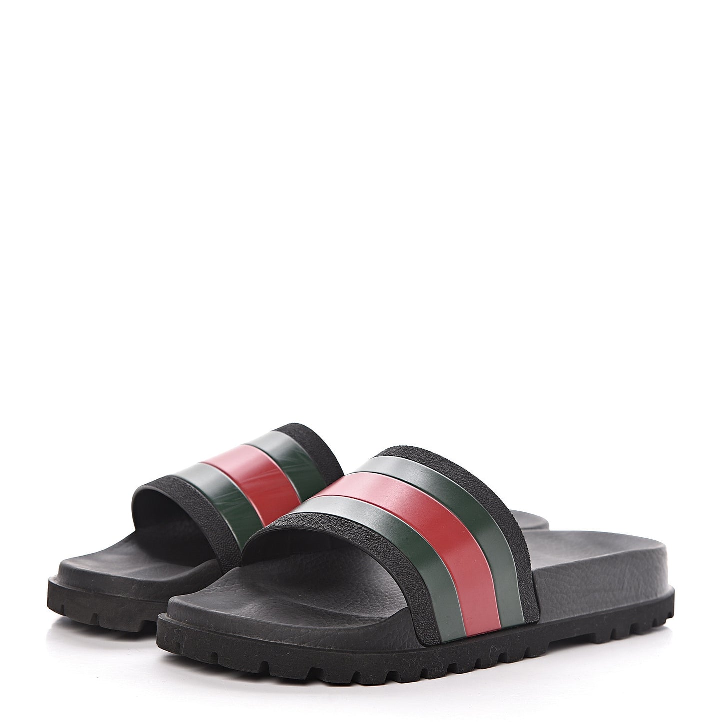 Rubber Web Mens Lug Sole Slide Sandals 10 Black Green Red