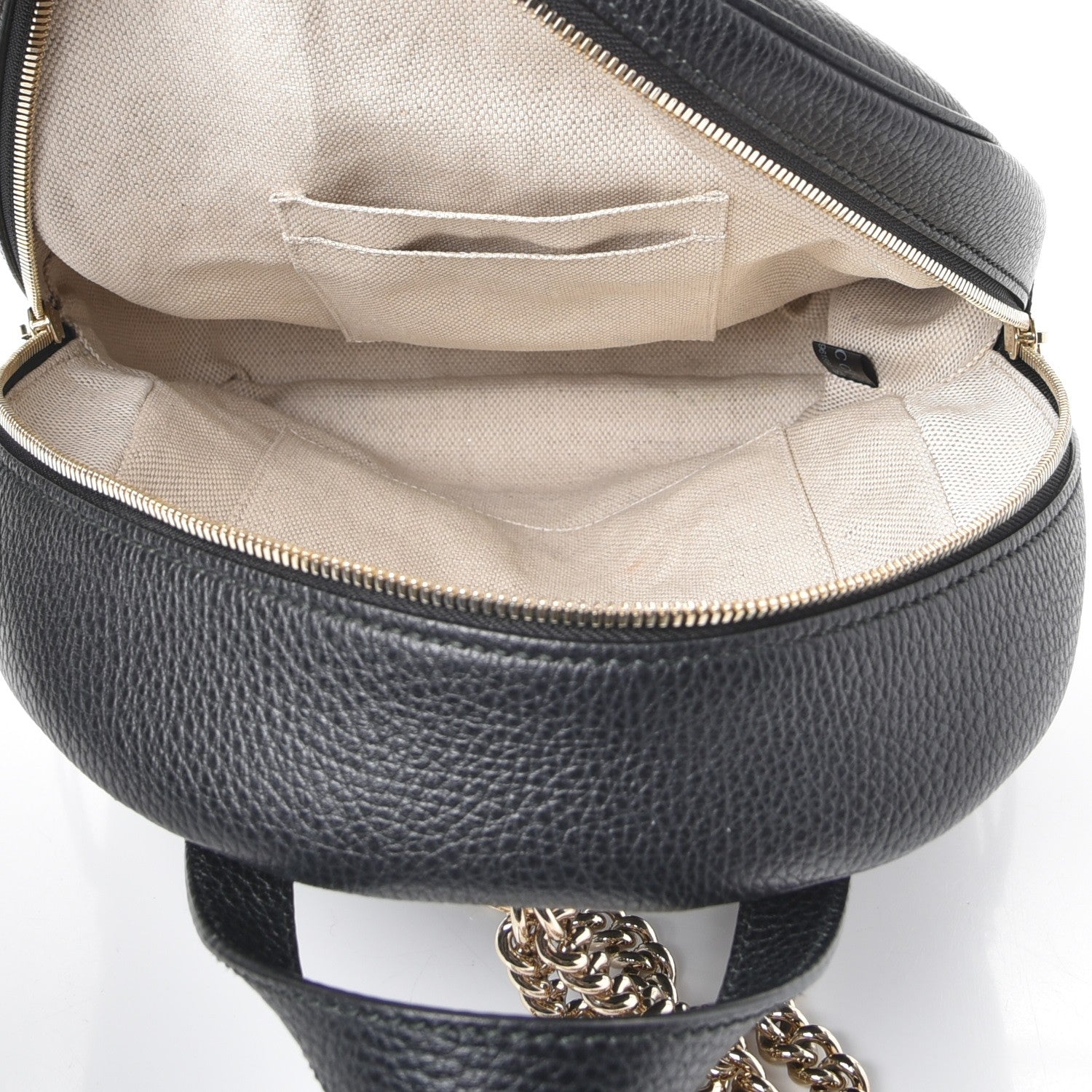 Gucci Pebbled Calfskin Soho Chain Backpack Black 5 of 7