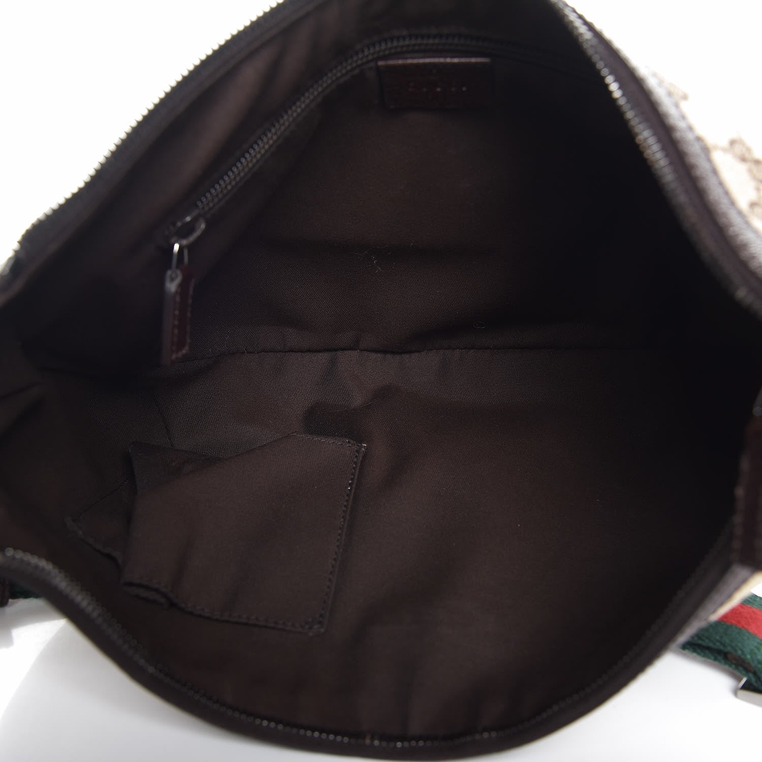 Gucci Monogram Web Medium Half Moon Hobo Dark Brown 5 of 7