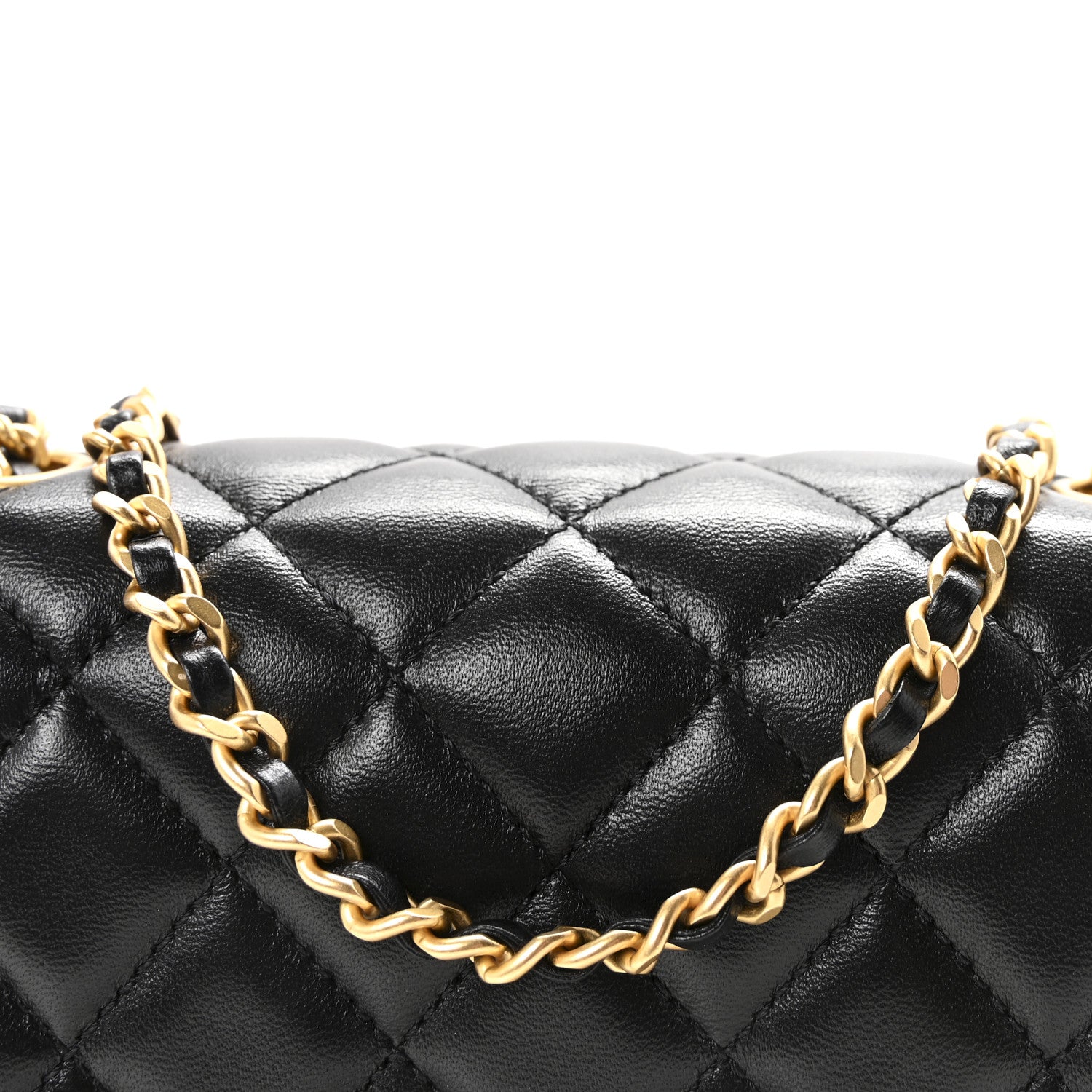 Chanel Lambskin Enamel Quilted Mini Coco Hearts Square Flap Black 8 of 11