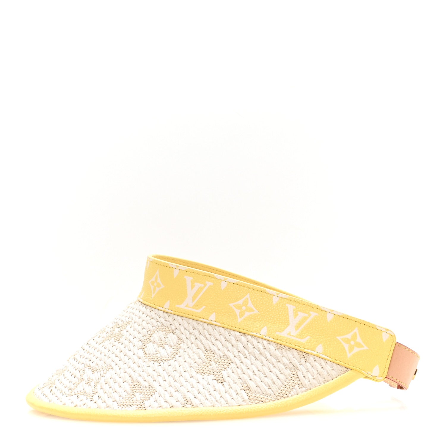 Louis Vuitton Calfskin Raffia Monogram Strawgram Visor Yellow Natural 4 of 9