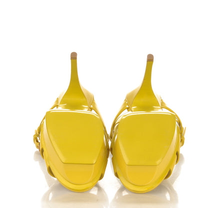Saint Laurent Vitello Vernice Tribute 75 Platform Sandals 40.5 Citron 5 of 9
