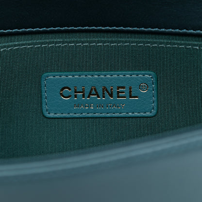 Chanel Metallic Calfskin Quilted Medium Boy Flap Blue 5 of 10