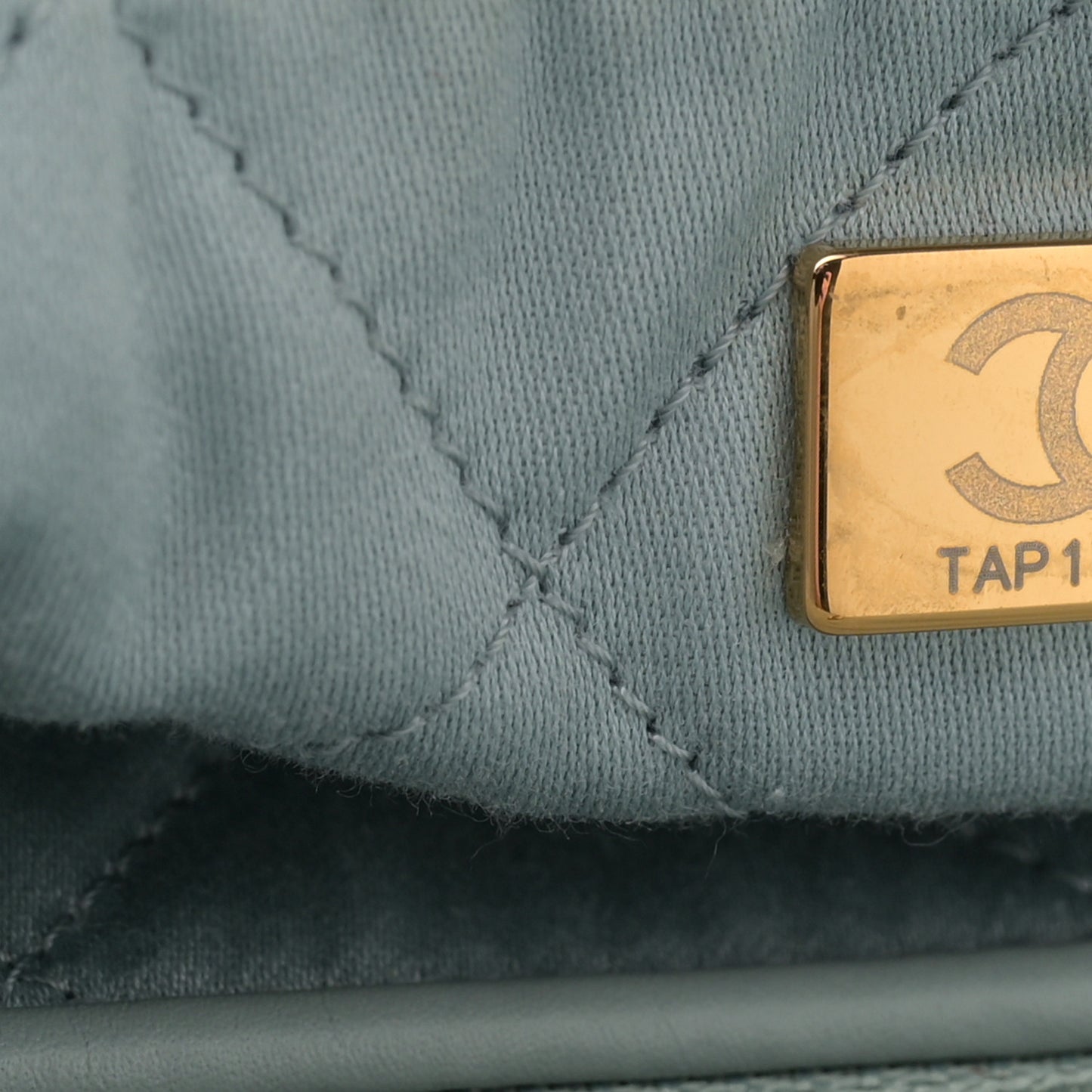 Shiny Calfskin Quilted Small Chanel 22 Light Blue