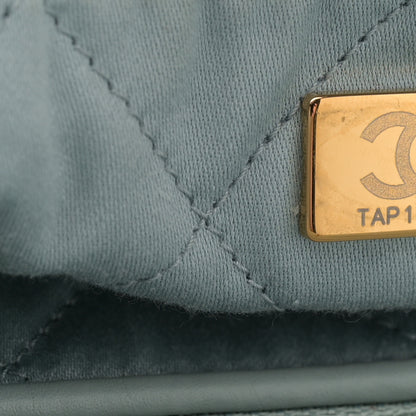 Chanel Shiny Calfskin Quilted Small Chanel 22 Light Blue 8 of 13