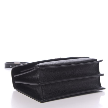 Saint Laurent Grained Calfskin Medium Monogram Sunset Satchel Black 4 of 9