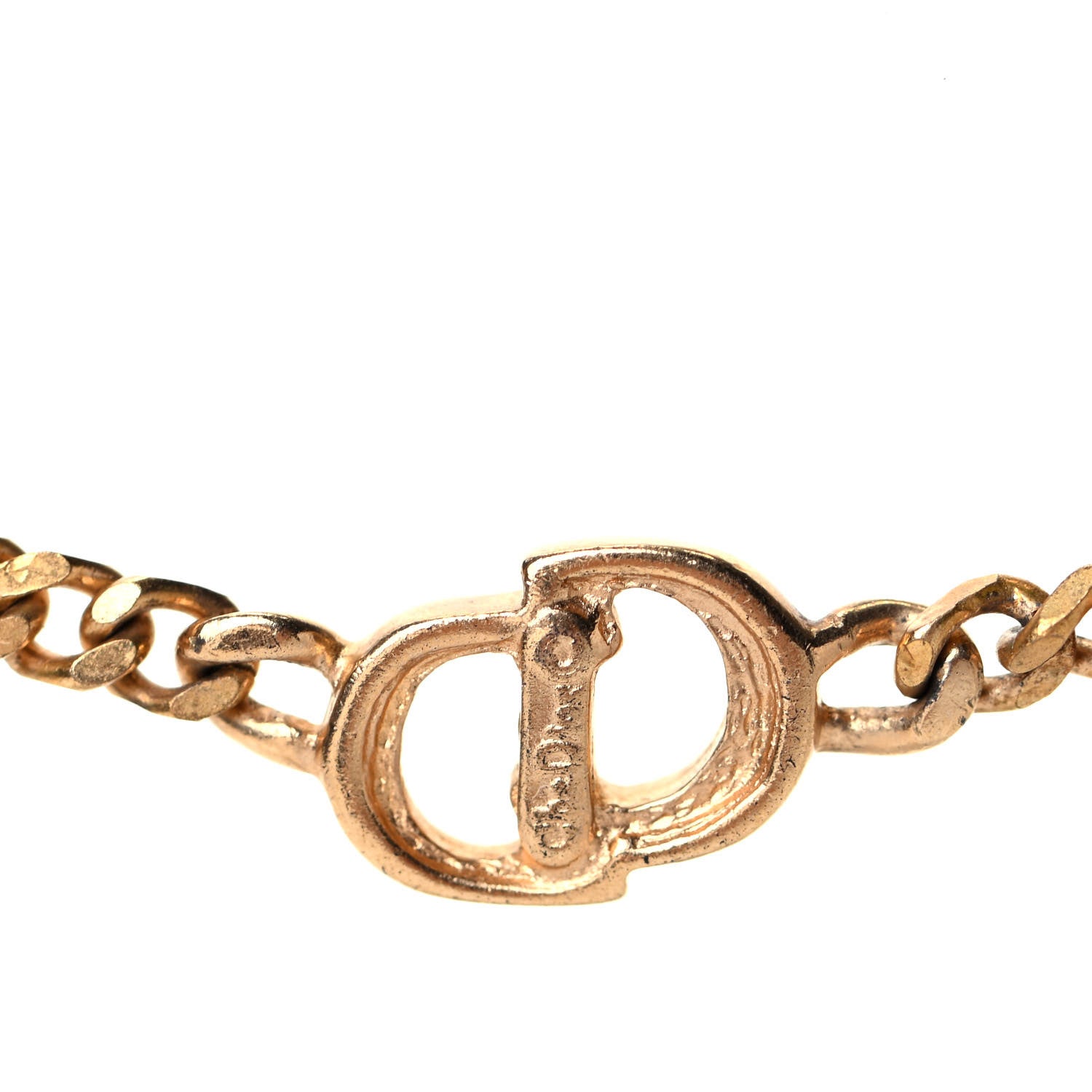 Christian Dior Metal CD Necklace Gold 3 of 5
