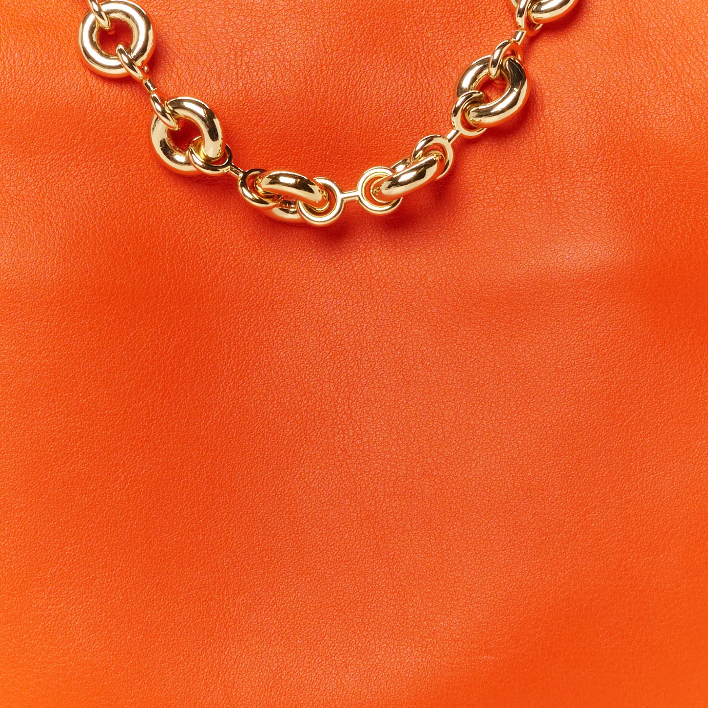 Nappa Calfskin Mini Flamenco Knot Clutch With Chain Orange