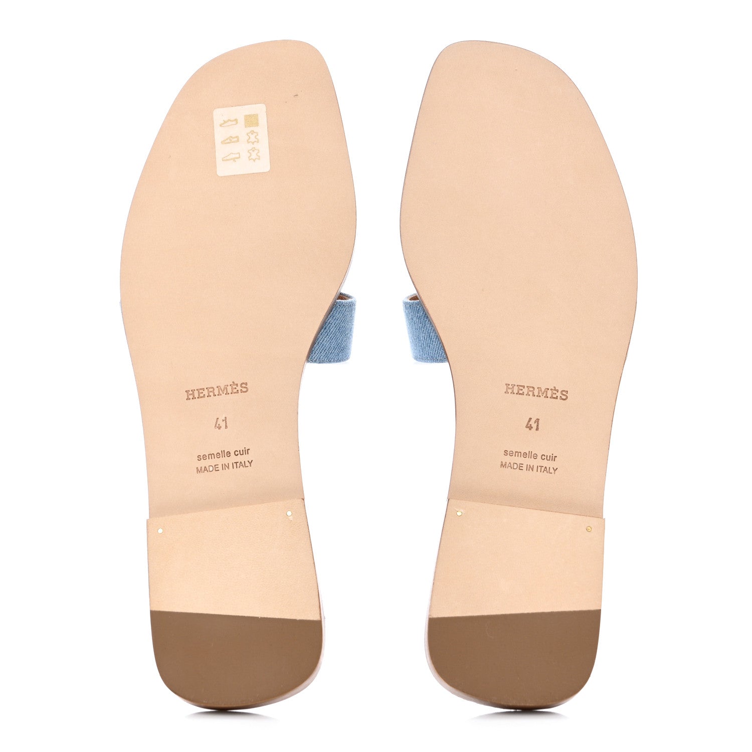 Hermes Denim Canvas Oran Sandals 41 Bleu Clair 5 of 9