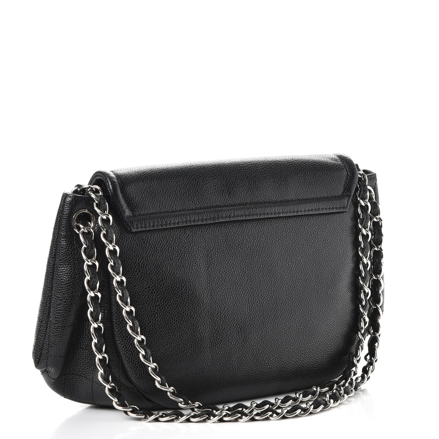 Caviar Half Moon Large Flap Black