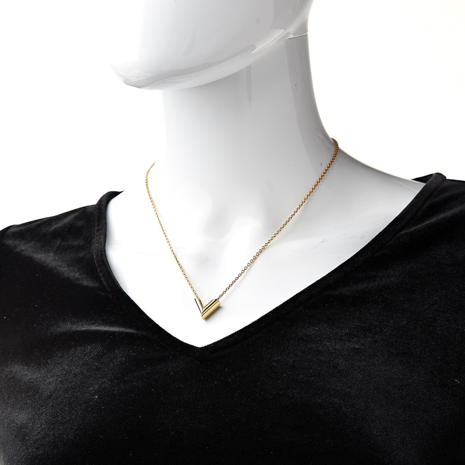 Louis Vuitton Essential V Necklace Gold 2 of 7