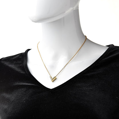 Louis Vuitton Essential V Necklace Gold 2 of 7
