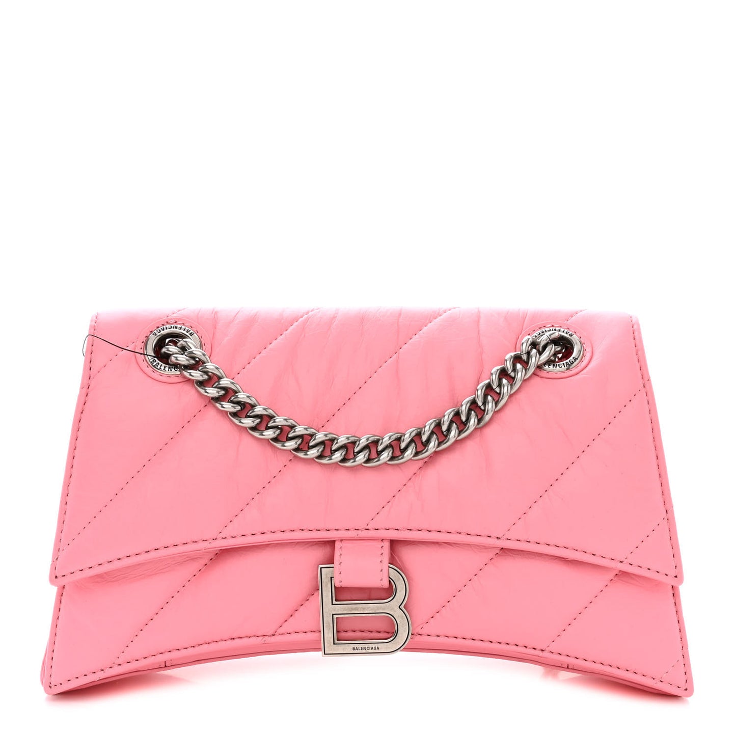 Crushed Calfskin Quilted Small Crush Chain Bag Sweet Pink
