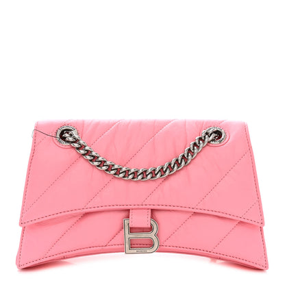 Balenciaga Crushed Calfskin Quilted Small Crush Chain Bag Sweet Pink 1 of 10