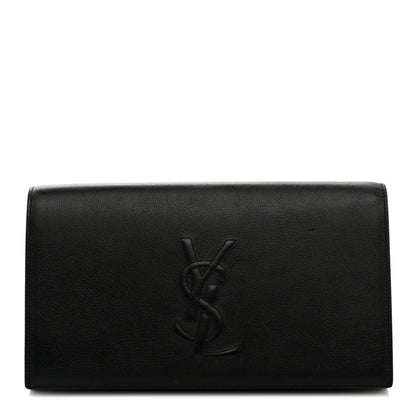 Saint Laurent Goatskin Monogram Large Belle De Jour Clutch Black 1 of 7