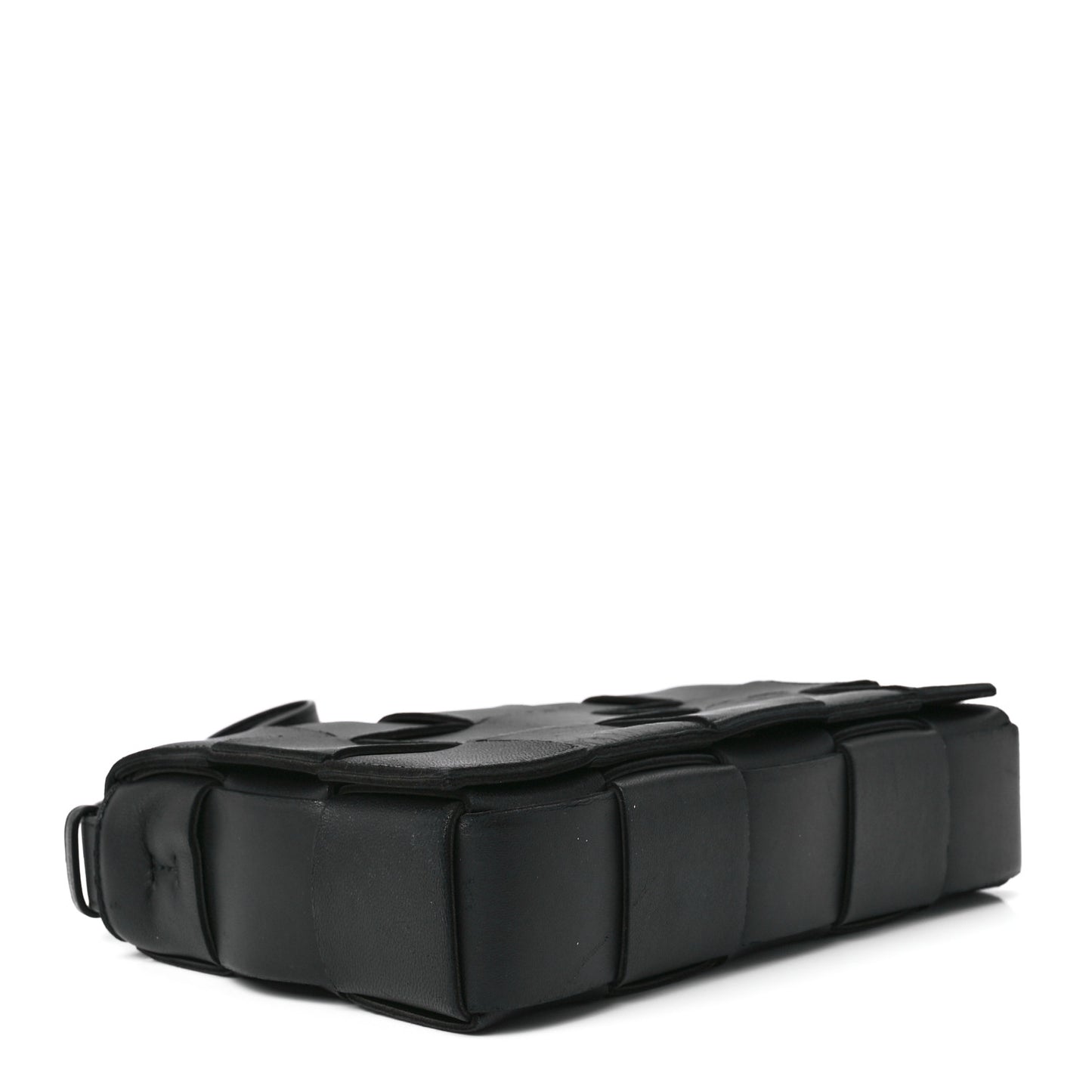 Lambskin Maxi Intrecciato Cassette Crossbody Bag Black