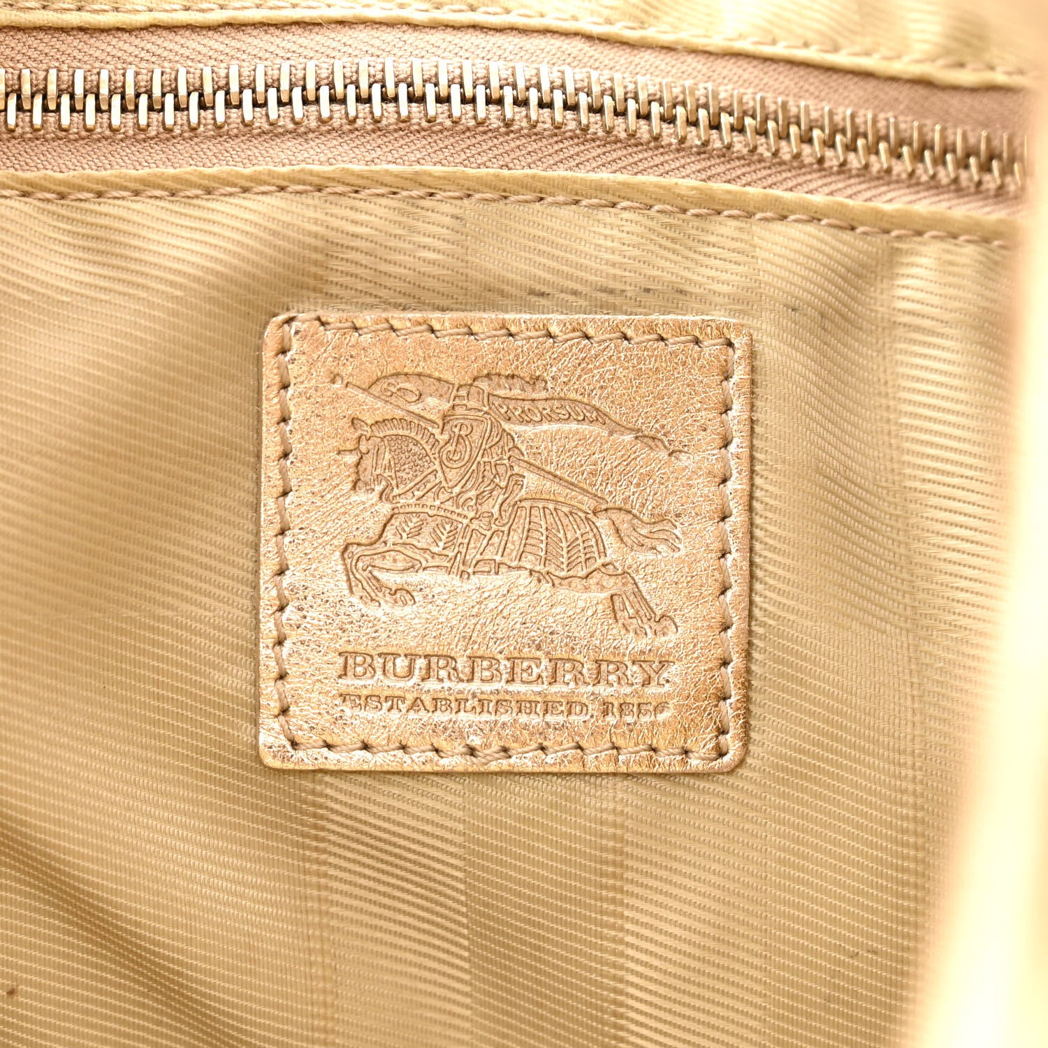 Burberry Metallic Calfskin Quilted Hoxton Hobo Gold 6 of 12