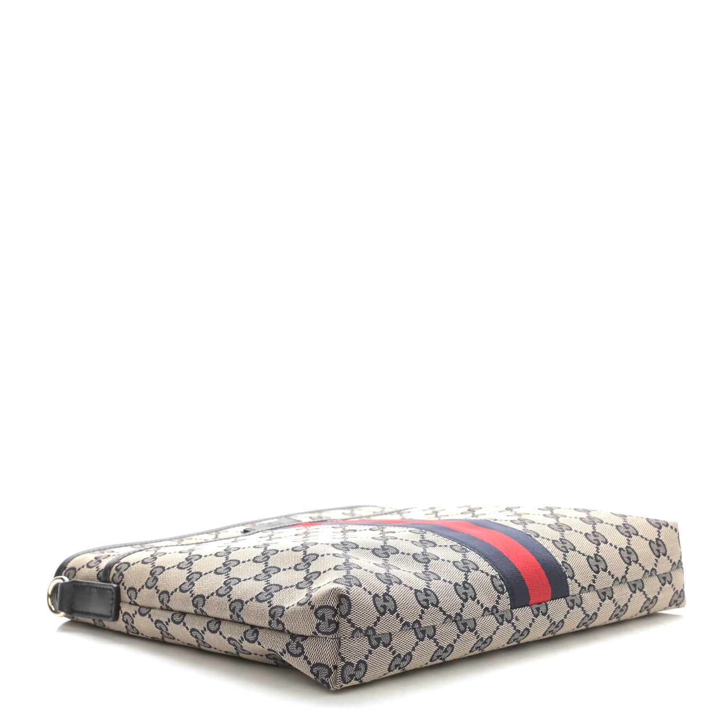 Gucci GG Supreme Monogram Web Flat Messenger Bag Navy 4 of 8