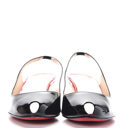 Christian Louboutin Patent Nombril 45 Pumps 39 Black Red 2 of 12
