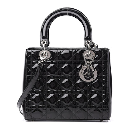 Christian Dior Patent Cannage Medium Lady Dior Black 1 of 8