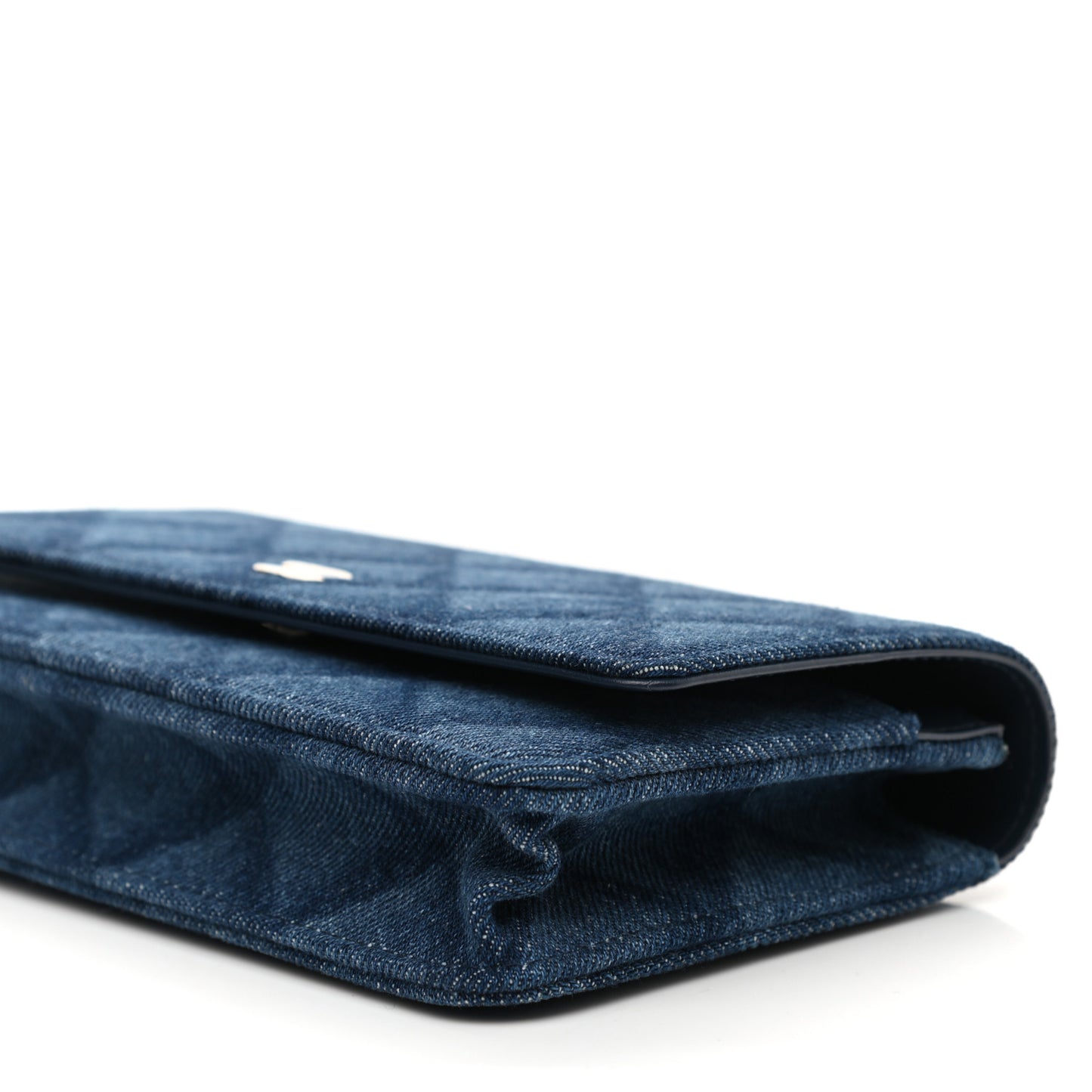 Denim Printed Wallet On Chain WOC Dark Blue