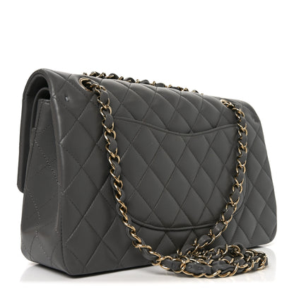 Chanel Lambskin Quilted Medium Double Flap Grey 3 of 11