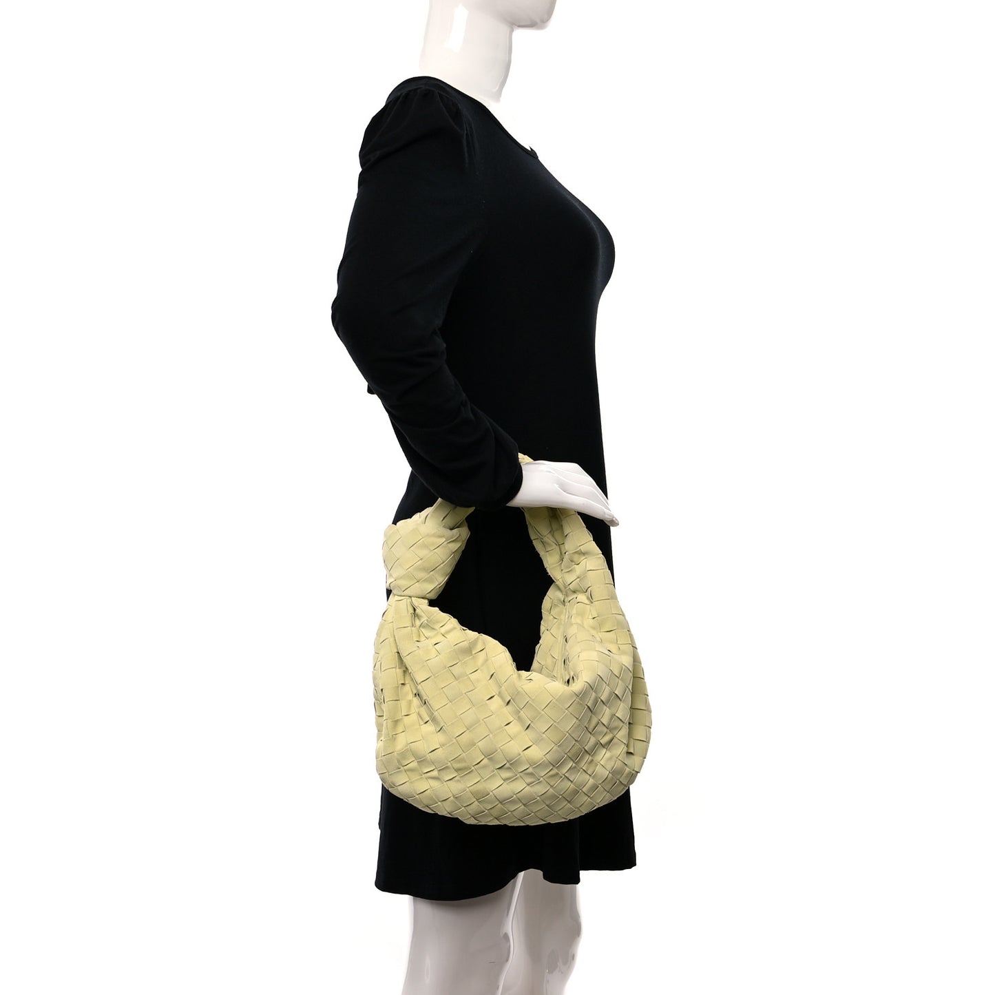 Suede Calfskin Intrecciato Teen Jodie Hobo Lemon Wash