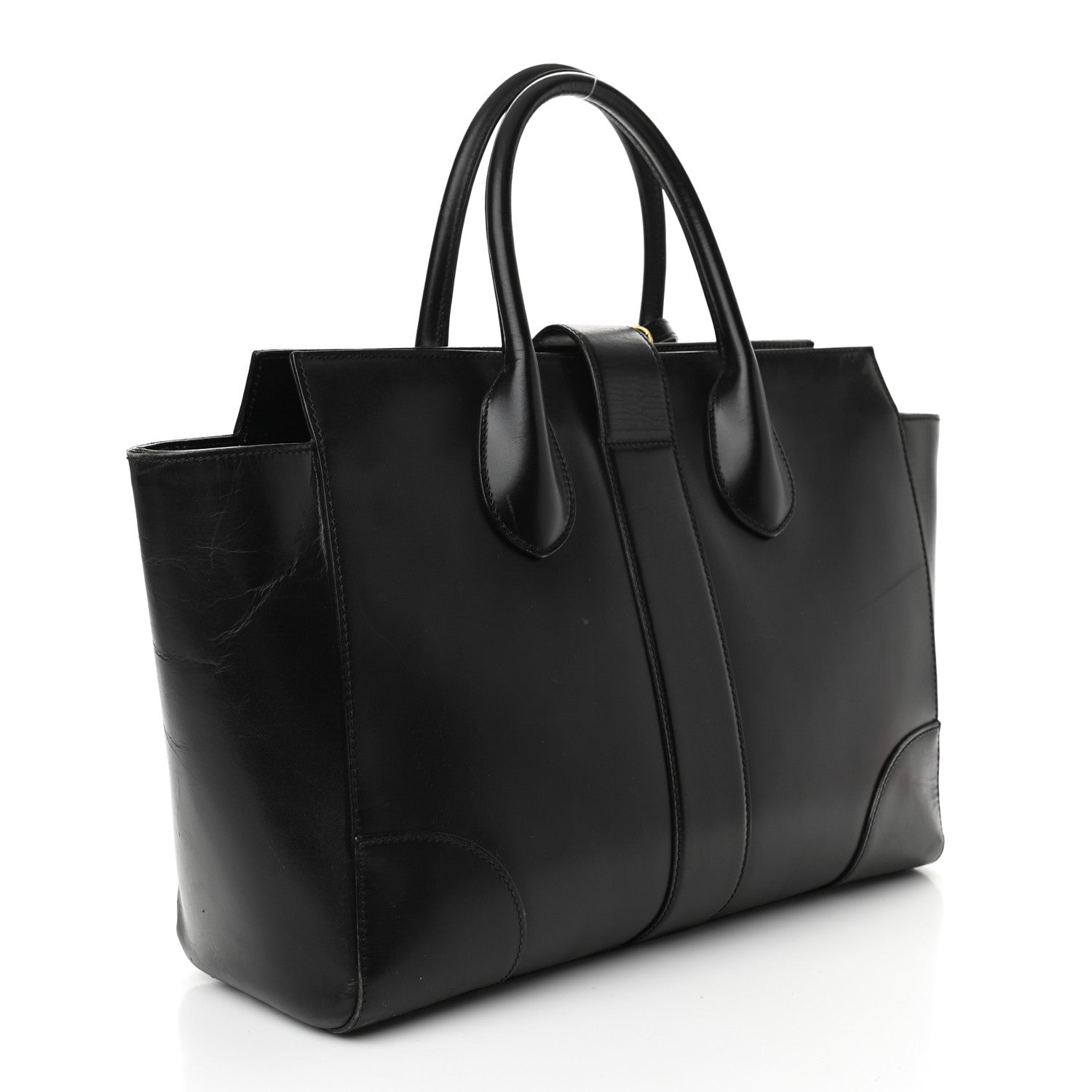 Gucci Calfskin Medium Lady Buckle Top Handle Bag Black 2 of 13