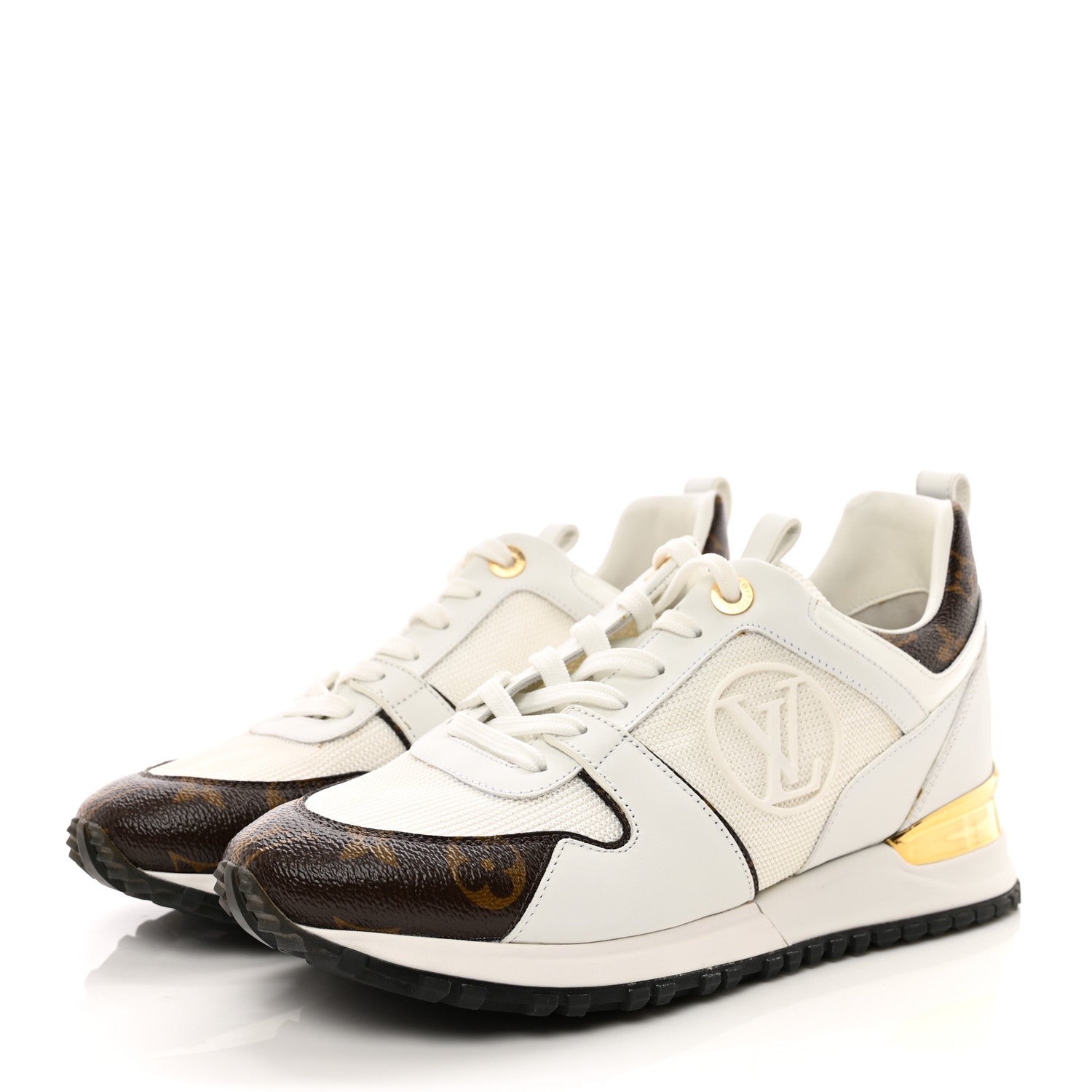 Louis Vuitton Calfskin Monogram Run Away Sneakers 37.5 White 4 of 17