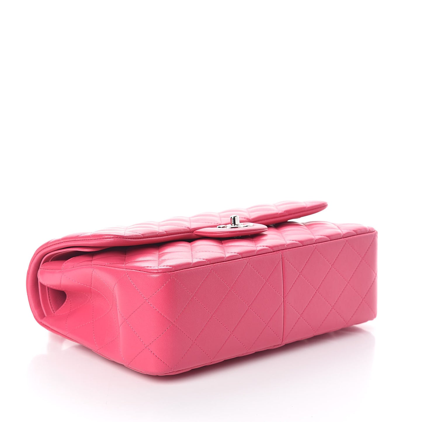 Lambskin Quilted Jumbo Double Flap Dark Pink