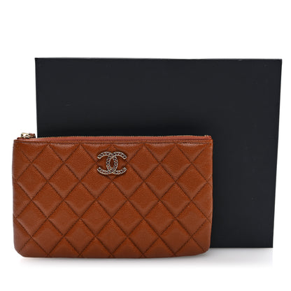Chanel Caviar Crystal Quilted Coco Candy Cosmetic Case Brown 9 of 9