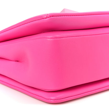 Valentino Garavani Nappa Monochrome One Stud Chain Clutch Pink PP 9 of 10