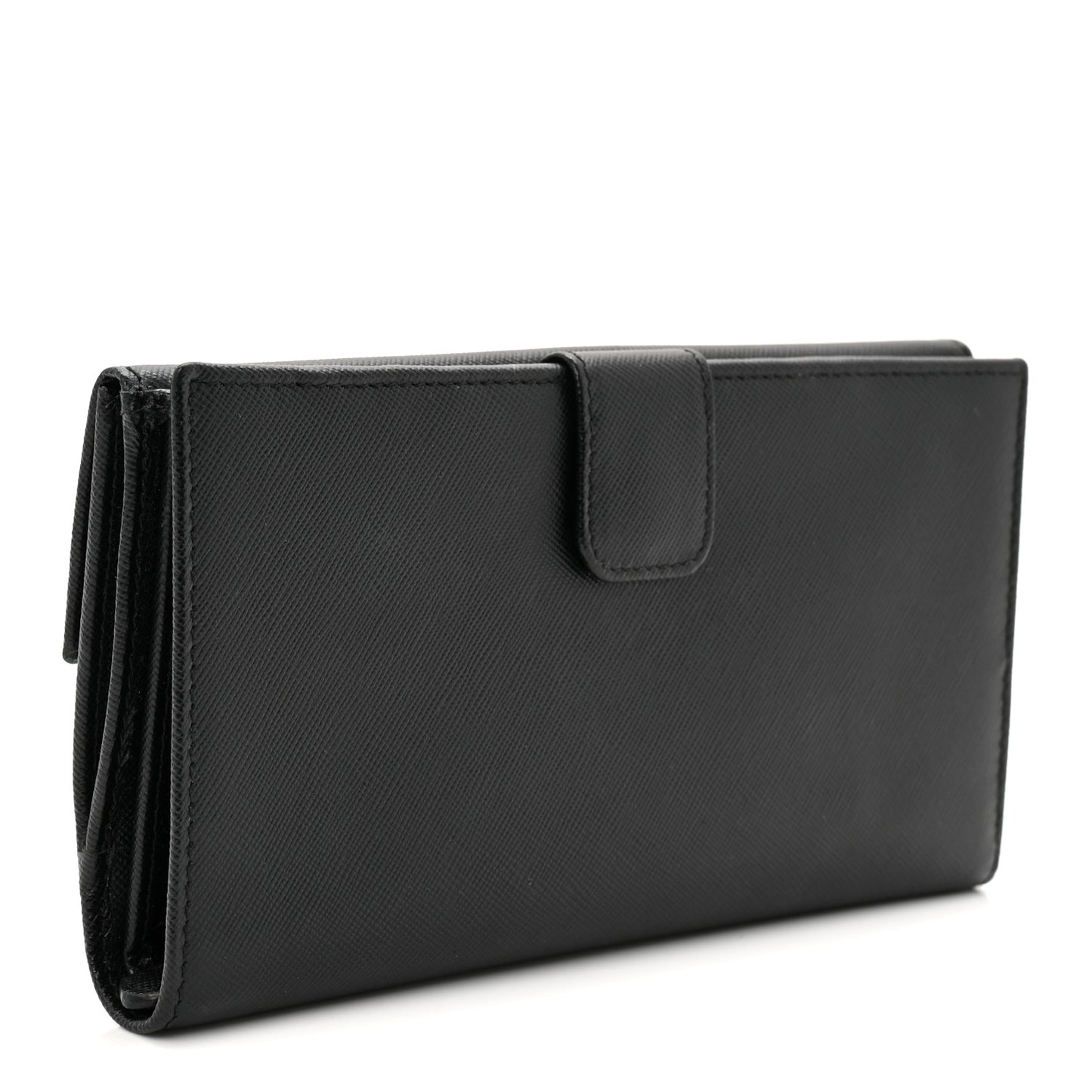 Saffiano Metal Large Flap Wallet Black