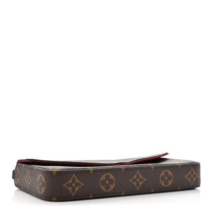 Louis Vuitton Monogram Pochette Felicie Chain Wallet Fuchsia 4 of 10