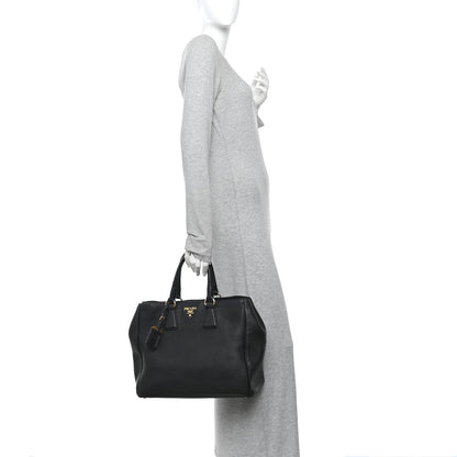 Prada Vitello Daino Tote Black 2 of 9