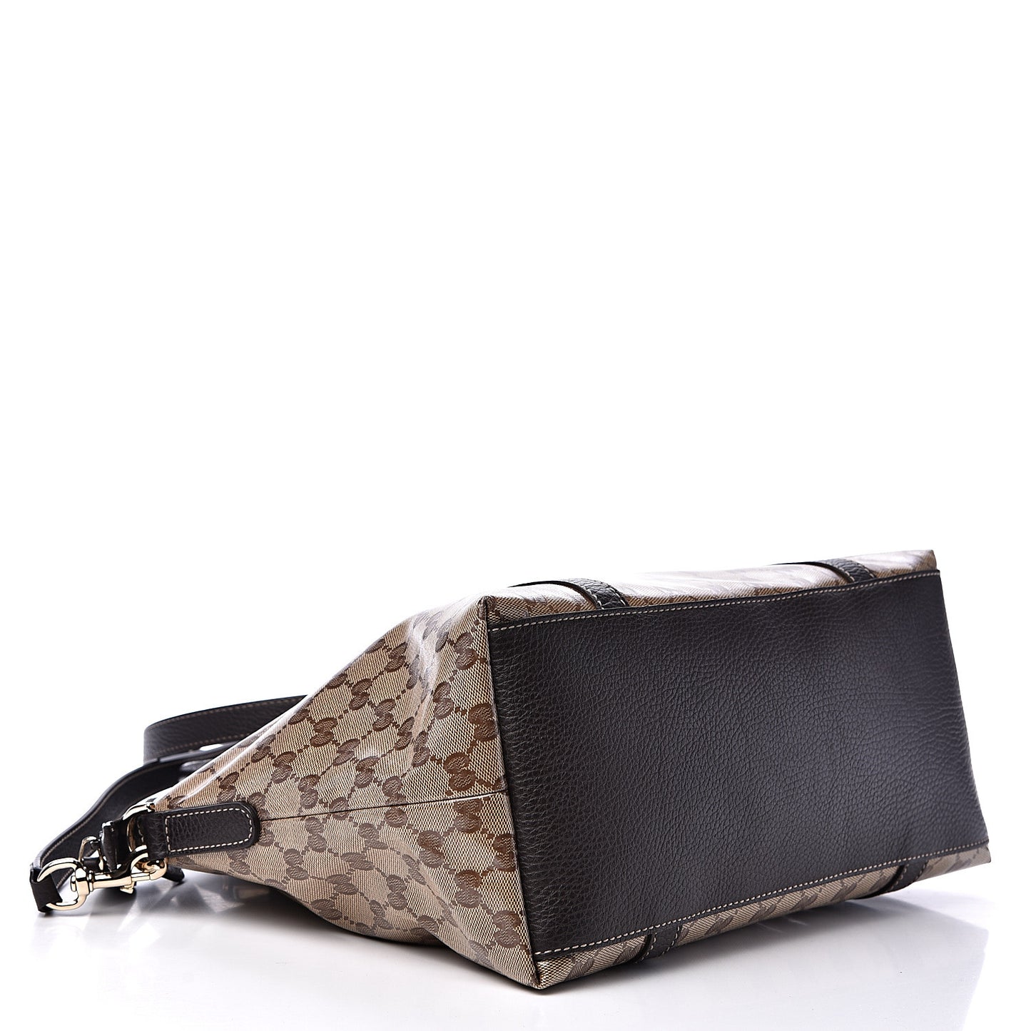 Crystal Monogram Medium GG Charm Dome Satchel Dark Brown