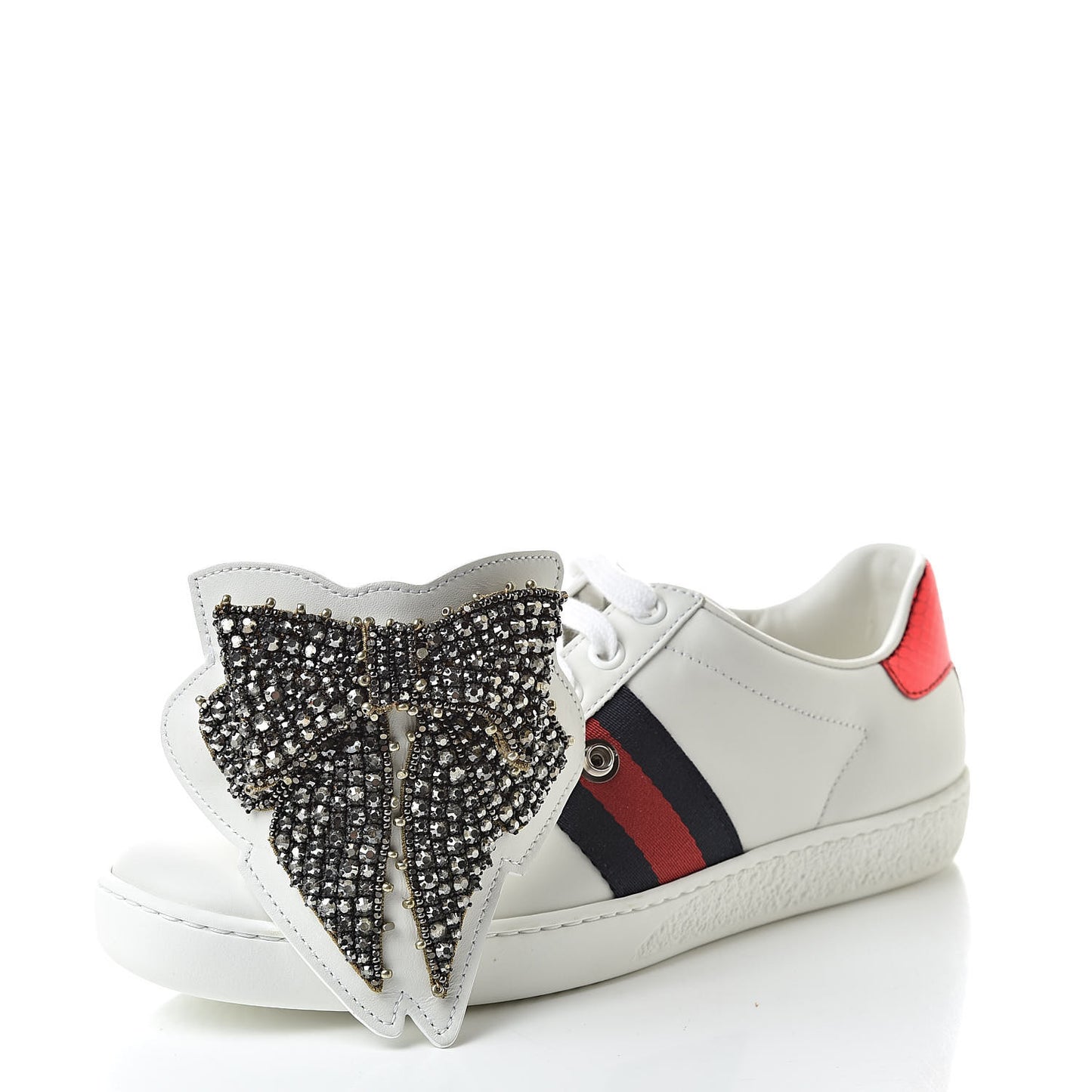 Calfskin Ayers Web Womens Ace Bow Lace Sneakers 35.5 White