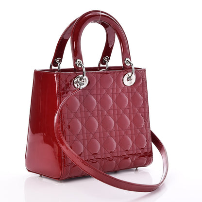 Christian Dior Patent Cannage Medium Lady Dior Red 4 of 10