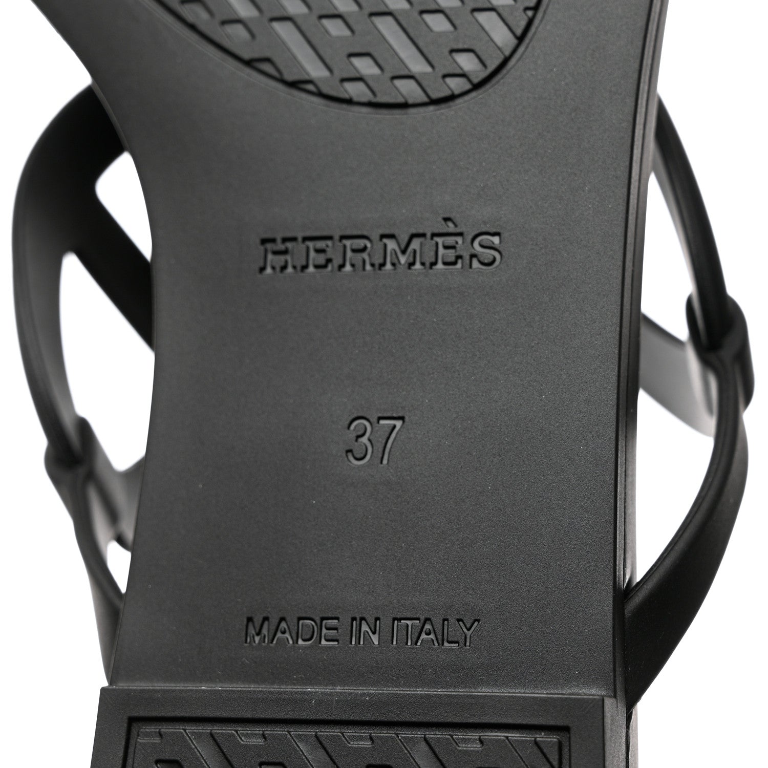 Hermes Rubber Womens Egerie Sandals 37 Black 7 of 8